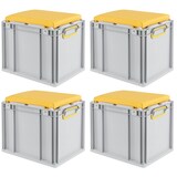 thumbnail of PROREGAL 4x Eurobox NextGen Seat Box Gelb | HxBxT 36,5x30x40cm | 30 Liter | Griffe geschlossen | Eurobehälter, Sitzbox