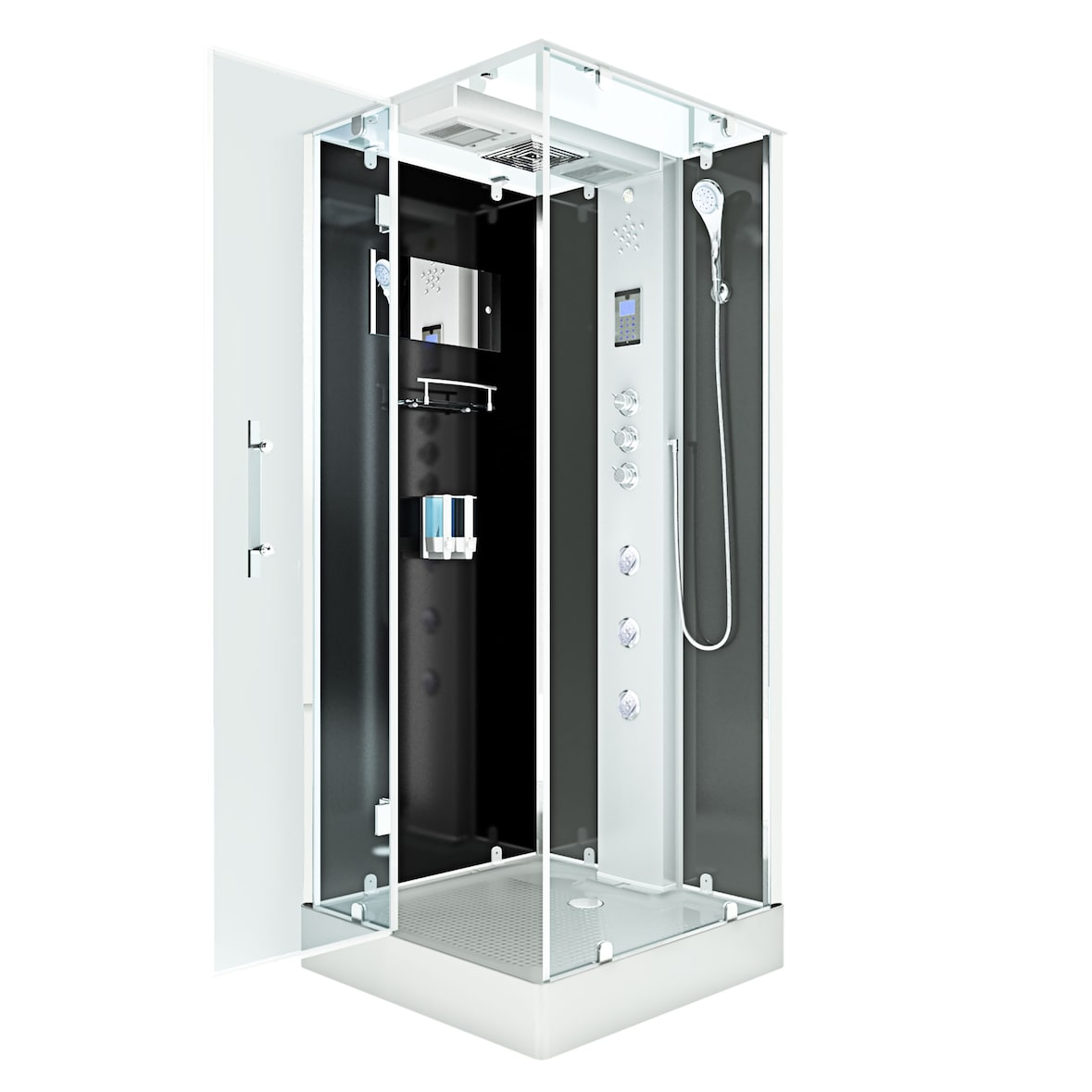 Dampfdusche Duschtempel Sauna Dusche Duschkabine D38-03L2 80x80 cm ohne 2K Scheiben Versiegelung
