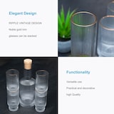 thumbnail of Intirilife Glaskaraffen Set Karaffe mit Korken und 4 Gläsern mit goldenen Rand - Karaffe 1.7 Liter  - Gläser 260 ml - Kristall Krug Karaffe Trink Glas