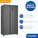 thumbnail of Exquisit Side-by-Side Kühlschrank mit Gefrierteil, 442 Liter, 10 Ablagen, No-Frost, LED-Anzeige, 91 cm Breite, SBS546-040E anthrazit