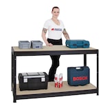 thumbnail of PROREGAL Mega Deal | 1x Schwerlastregal Slim Elephant M & 1x Höhenverstellbare Werkbank Big Dino | Fachlast bis zu 600kg | Schwarz | Stecksystem