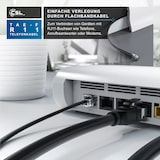 thumbnail of CSL - 10m Telefonkabel TAE-F Stecker auf RJ11 Stecker − Int. Norm 6P4C / 4-polig belegt − Flachkabel - TAE-F - schwarz
