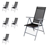 thumbnail of 6 Stück Garten Klappstuhl Aluminium - Textilen Silbergrau/Anthrazit