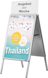thumbnail of Magnetoplan Plakatständer Kundenstopper SP - DIN A2 - 46,5cmx64,2cm - wetterfest mit integriertem Wasserablauf -Silber