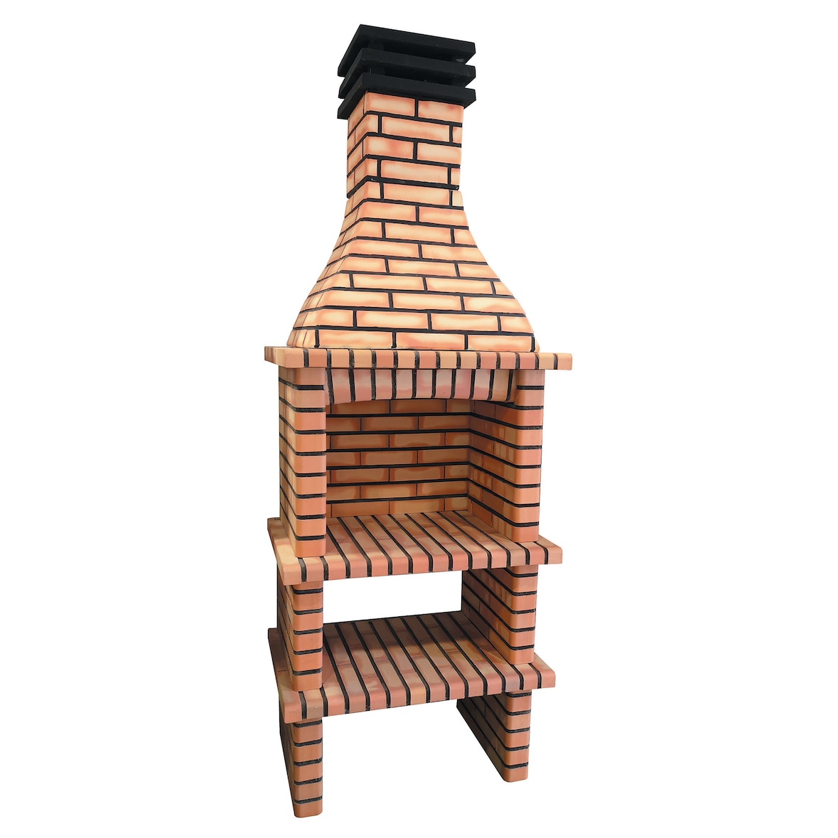 BARBECUE BRICK - Barbecue simple, en brique et ciment réfractaire - 91x57x245cm
