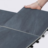 thumbnail of Lot de 8 dalles clipsables en pierre noire - Oviala