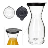 thumbnail of 12x MIA MISURA Wein-Karaffe mit Deckel schwarz 0,5L geeicht Glas-Krug Saft Wasser