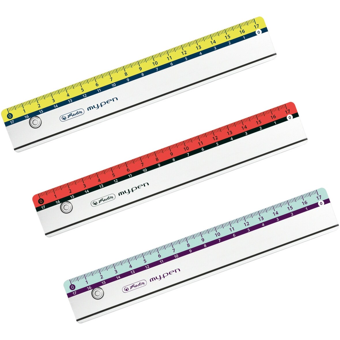 Lineal my.pen Kunststoff 17cm farbig sortiert
