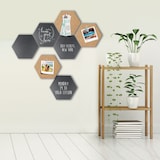 thumbnail of Securit® Conjunto de 7 Quadros de ardósia e painéis murais de cortiça – Hexágono – Marcador de giz e fixação incluídos