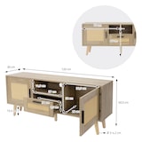 thumbnail of ML-Design TV-Schrank 120x50,5x30 cm Eiche Rattan Massivholzfüße TV-Board Lowboard Wohnzimmer bis 55 Zoll