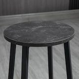 thumbnail of HOMCOM juego de mesa de comedor mesa alta de bar con 2 taburetes redondo 3 piezas marco de acero estilo moderno para cocina salón blanco y negro
