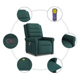 thumbnail of vidaXL Massagesessel Dunkelgrün Stoff