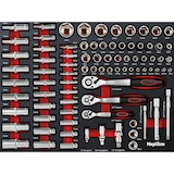 thumbnail of Mephisto Werkzeugwagen Werkstattwagen mit 8 Schubladen davon 7 mit Schraubenschlüssel, Ratsche mit Nusskasten, usw. in Soft Inlays in Carbonoptik