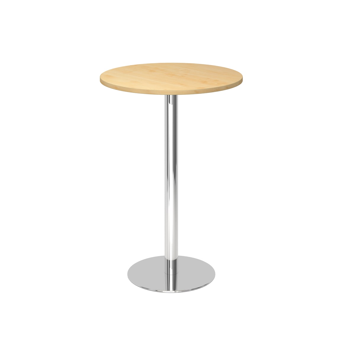 Hammerbacher-Stehtisch 80cm rund Ahorn/Chrom-VSTH08/3/C