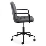 thumbnail of Sedia da ufficio in velluto grigio con rotelle