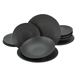 thumbnail of CreaTable Lava Stone Schwarz Tellerset 12-tlg Steinzeug