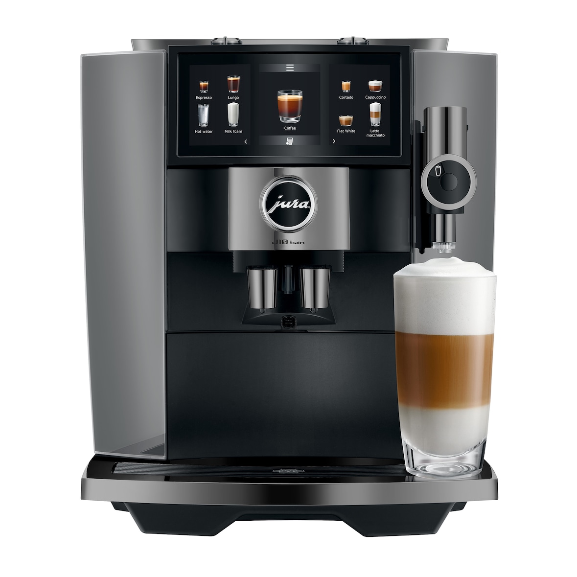 JURA - J10 Twin Diamond Onyx (EA) - Máquina de Café Automática com Moedor Duplo, 46 Especialidades, Cold Brew e Espuma Doce