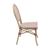 thumbnail of METRO PROFESSIONAL Silla apilable, aluminio/tejido sintético, con aspecto de bambú, rojo/beige