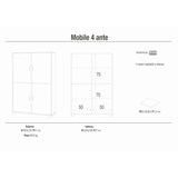 thumbnail of SARMOG MOBILE 4 ANTE KIT L108 P41 H161 in truciolare nobilitato color bianco fiammato