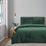 thumbnail of DoubleDry Dekbedovertrek Teddy Fleece - Eenpersoons 140x220 cm + 1 Kussensloop - Zacht & Huidvriendelijk - Groen