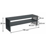 thumbnail of DanDiBo Gartenbank Metall Wetterfest 3 Sitzer Schwarz 150 cm mit 2 Ebenen Sitzbank Eisenbank Gartenmöbel Modern Parkbank