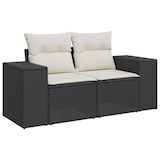 thumbnail of vidaXL 13-teiliges Garten-Sofa-Set mit Kissen in Schwarz aus Poly-Rattan und Akazienholz.