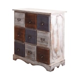 thumbnail of Rebecca Mobili Credenza 9 Cassetti Legno Bianco Marrone Grigio Vintage 63x60x23
