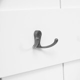 thumbnail of Tassenhalter HWC-D13, Hängeregal Tassenbrett Wandboard, 6 Haken 91x60cm ~ weiß lackiert