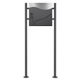 thumbnail of ECD Germany Standbriefkasten Anthrazit Edelstahl 120 cm mit Zeitungsfach, Postkasten Anthrazit-Silber, matt gebürstet, modern