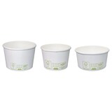 thumbnail of 50x Bio Eisbecher Pappbecher 100% ohne Kunststoff 340ml O101 Höhe 63mm weiß
