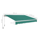 thumbnail of Outsunny Tenda da Sole a Manovella Copertura Impermeabile 4x2.5m Verde