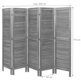 thumbnail of Paravent HWC-G30, Trennwand Sichtschutz Raumteiler, Shabby-Look 170x200cm ~ hellbraun
