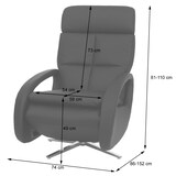 thumbnail of Relaxsessel HWC-L11, TV-Sessel Liegesessel, Liegefunktion drehbar, elektrisch verstellbar Voll-Leder ~ grau