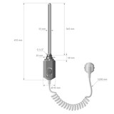 thumbnail of ECD Germany Elektrischer Badheizkörper 500x1800 mm Anthrazit, gerade, 1200W Heizstab, Handtuchheizkörper mit Seitenanschluss