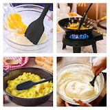 thumbnail of Intirilife 6-teiliges Silikon Spatel Set in Schwarz - Antihaft Silikon Spatel Set Backutensilien zum Kochen Backen Rühren Anrichten Hitzebeständig