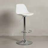 thumbnail of Barhocker `Bern`, Lederoptik, verchromtes Gestell, 360° drehbar, max. 110 kg Belastung. Weiß, 40x40x104 cm | Kadima Design