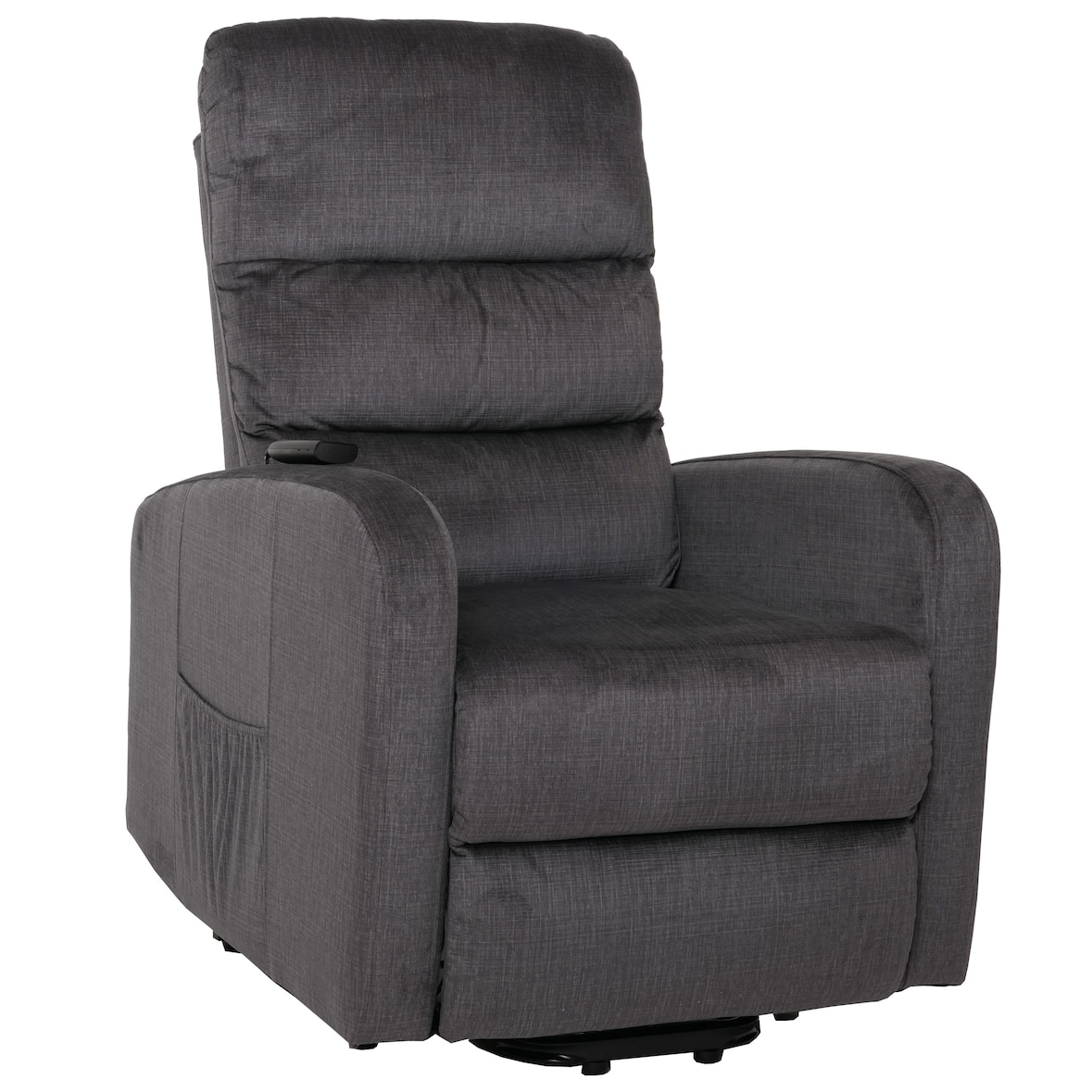 Fernsehsessel HWC-K62, Sessel Relaxsessel TV-Sessel, Liegefunktion Aufstehhilfe elektrisch, Metall Chenille ~ dunkelgrau