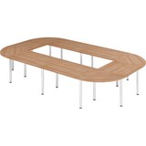 thumbnail of bümö Konferenztisch O-Form 400x240 cm großer Besprechungstisch in Nussbaum, Besprechungstisch mit Chromfüßen, Meetingtisch für 14 Personen, Tisch für