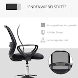 thumbnail of Ergonomischer Stehstuhl Bürostuhl Drehstuhl mit Fußstütze höhenverstellbar Schwarz 60x60x126 cm Metall ABS Netz Rückenlehne