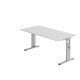 thumbnail of Hammerbacher-Schreibtisch C-Fuß 160x80cm Grau/Silber-VOS16/5/S