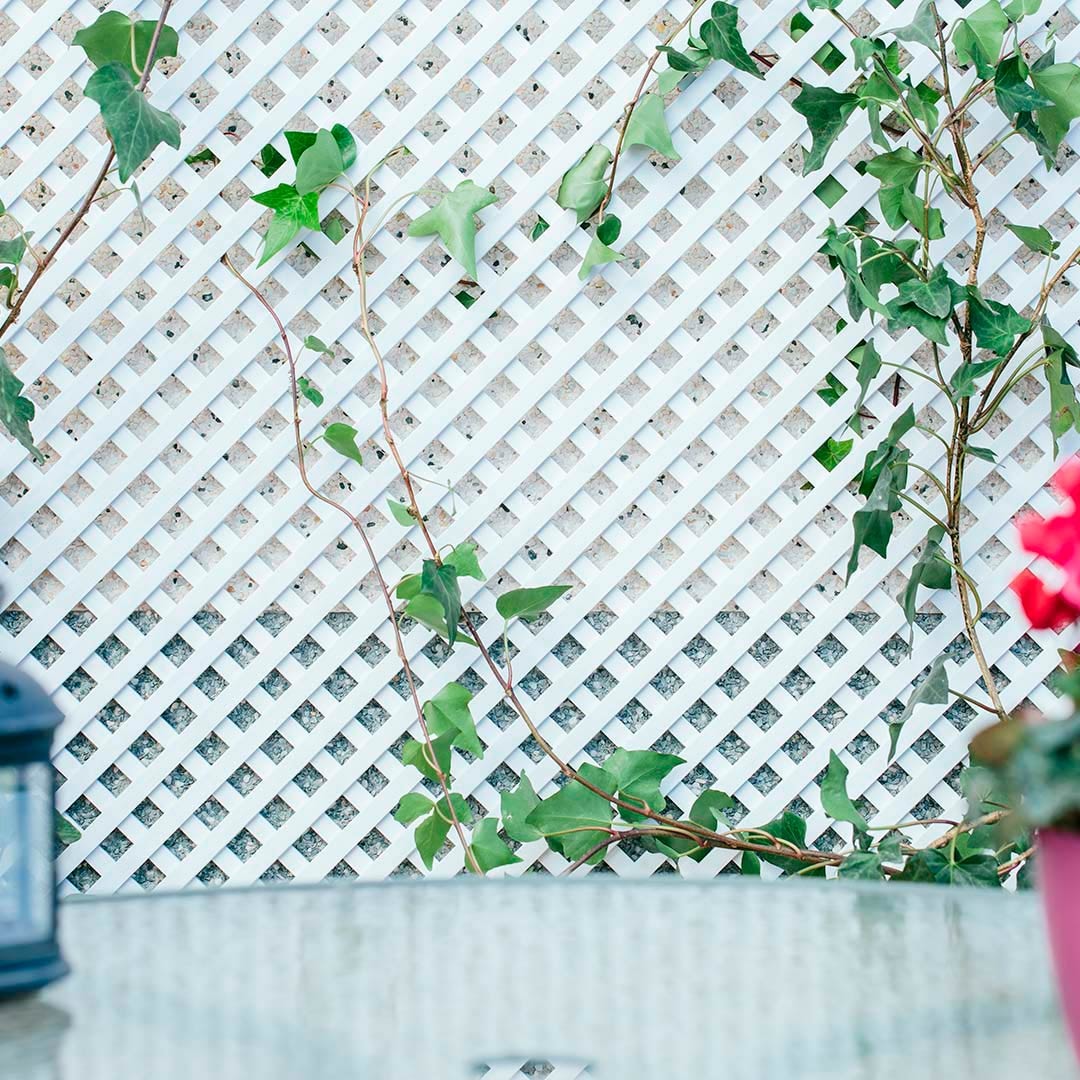 Lattice de PVC DeCory Quadra 18mm 1x2m White