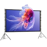 thumbnail of HD Beamer Projectiescherm 100 inch Staand 254 cm 16:9 HD 4K/8K projectiedoek met statief - dubbelzijdig doek met inklapbare statieven - WK voetbal
