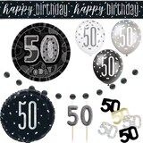 thumbnail of Partyset 50. Geburtstag Jubiläum Geburtstagsdeko Deko schwarz silber Party Dekoration Set Mann