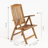 thumbnail of Conjunto de jardim. Mesa extensível de 180/240 cm de comprimento e 6 cadeiras reclináveis de madeira de teca de grau A