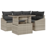 thumbnail of vidaXL 5-teiliges Garten-Sofa-Set mit Kissen in Hellgrau aus Poly-Rattan