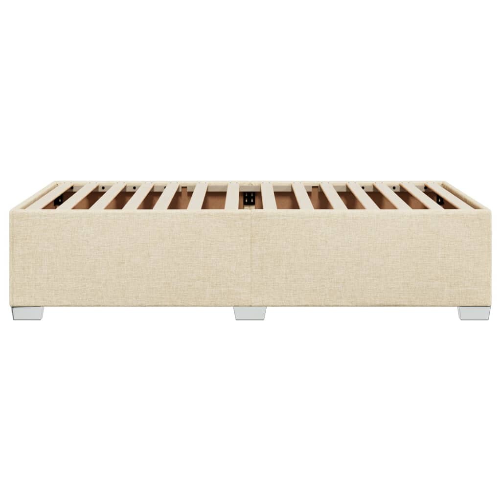vidaXL Bedframe zonder matras 90x200 cm stof crèmekleurig