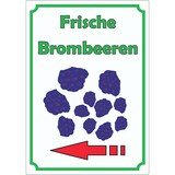 thumbnail of Frische Brombeeren Aufkleber Hochkant mit Pfeil links A4 (210x297mm)