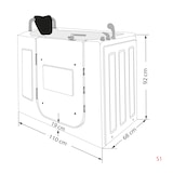 thumbnail of Sitzwanne Whirlpool Badewanne mit Tür S08WP-A-L 68x110cm
