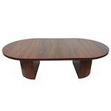 thumbnail of Table basse ovale 120 cm moderne effet bois foncé
