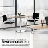 thumbnail of bümö Besprechungstisch, Esstisch klein, Tisch rund 80 cm - kleiner Esstisch Nussbaum, Rundtisch Esstisch 2 Personen mit Holz-Platte, Säule aus Metall
